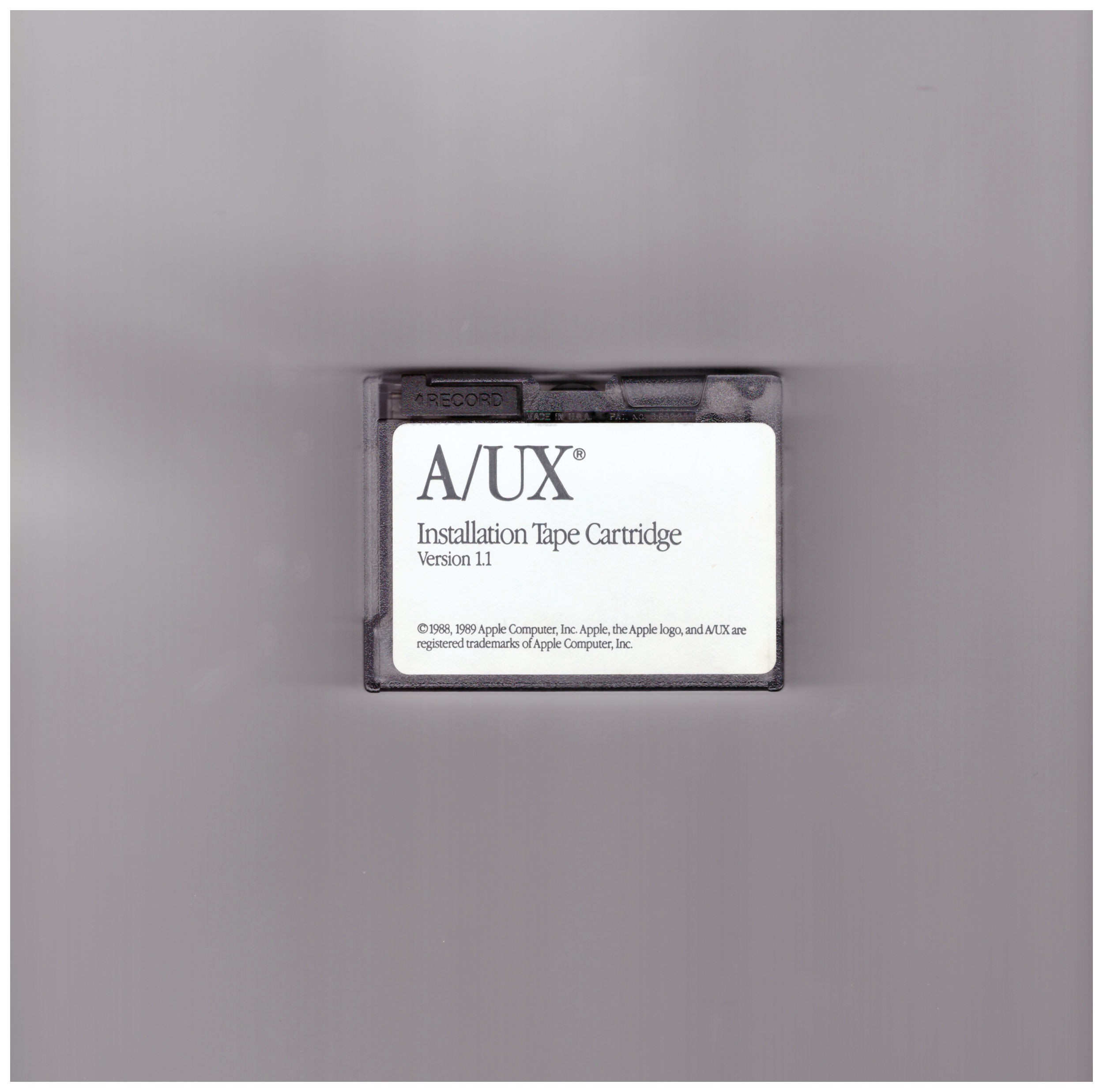 A/UX 1.1 installation tape