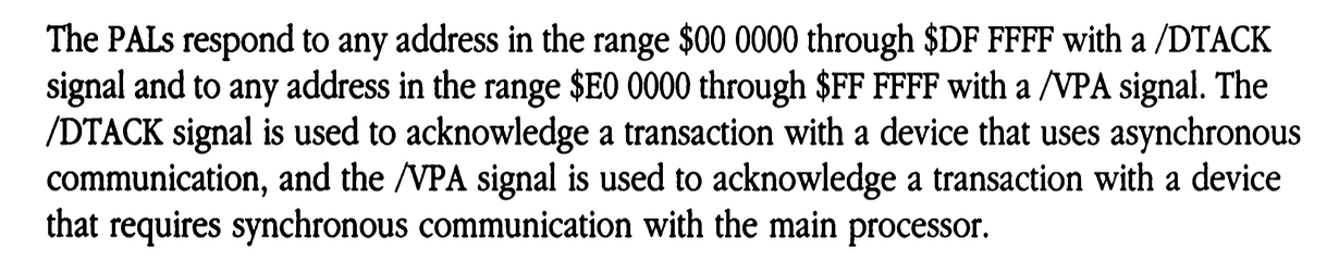 DTACK/VPA note in guide to the Macintosh Family Hardware